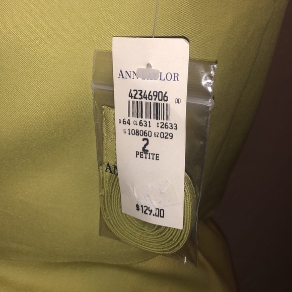 NWT ANN TAYLOR Petites yellow/green Strapless Dress 2P Formal - Picture 4 of 6